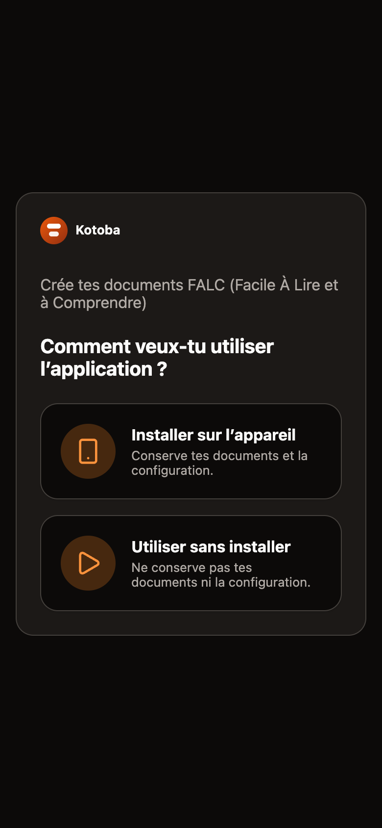 Choix : installer ou non